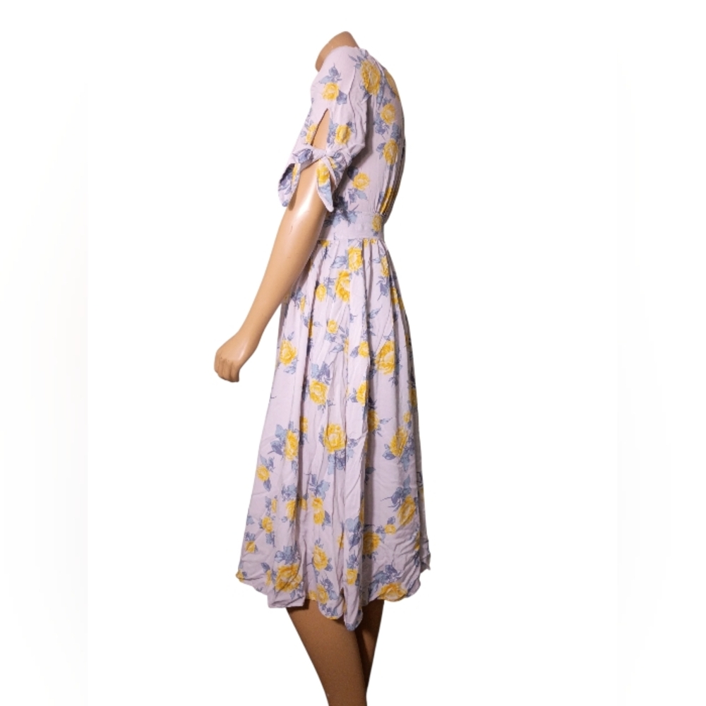 Free People Floral Yellow and Light Gray Midi Dress - Picture 3 of 9